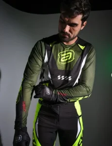 Camisa ASW Concept Chevron Preto/Verde/Amarelo Flúor - Spinelli